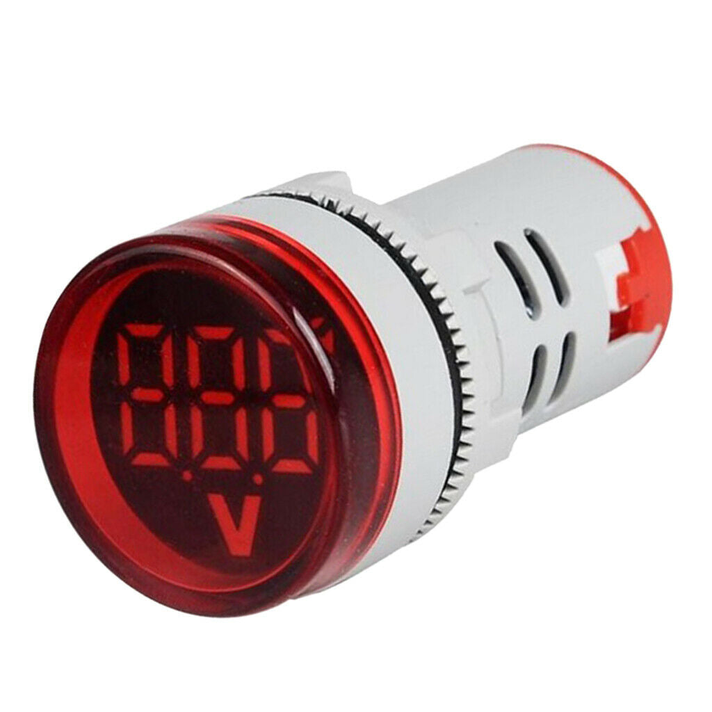 Pack of 2 Plastic DIY Mini Voltmeter Round Voltage Meter LED Indicator Light