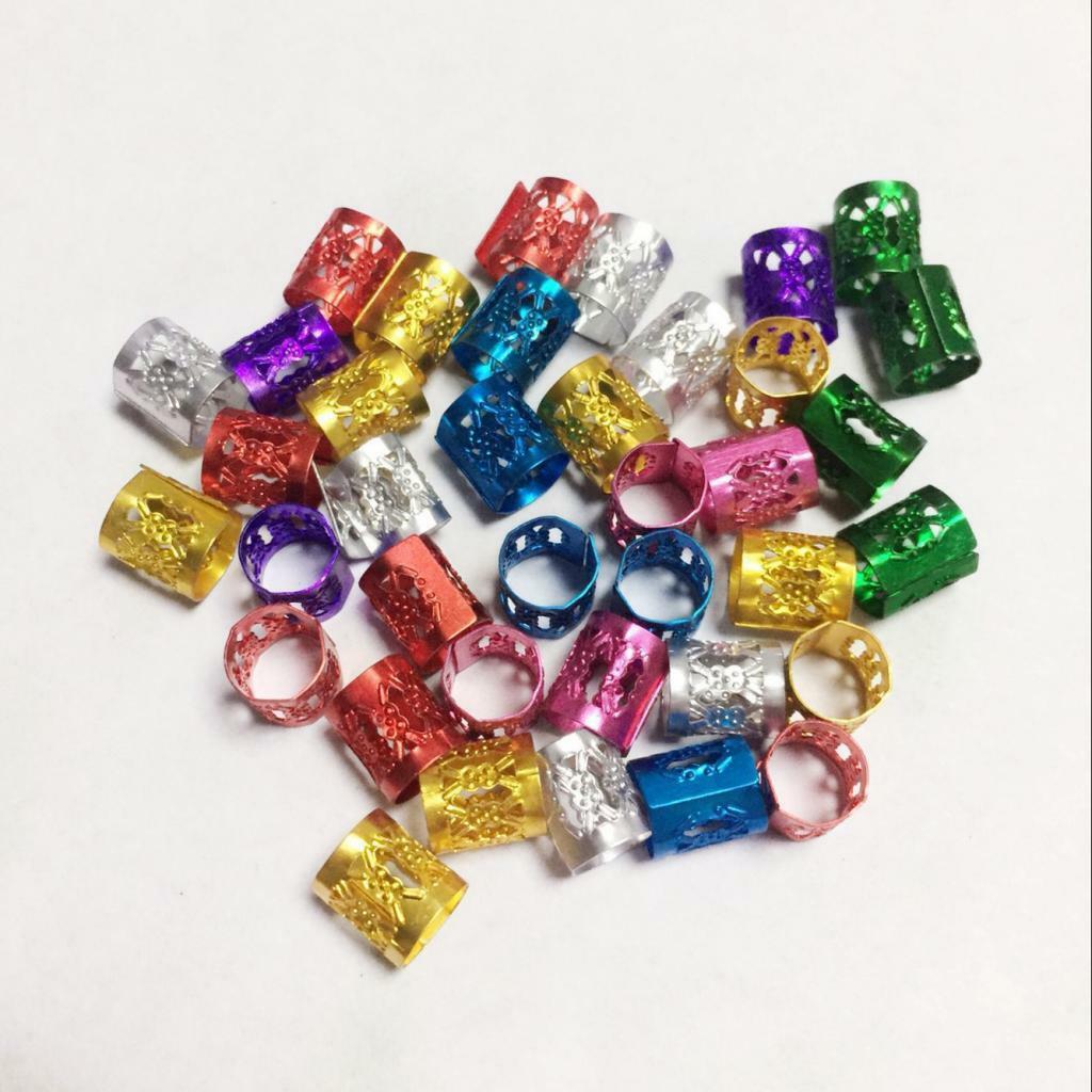 80pcs Dreadlocks Beads Dread Locks Metal Cuffs Hair Decor Braid Hair Jewelry
