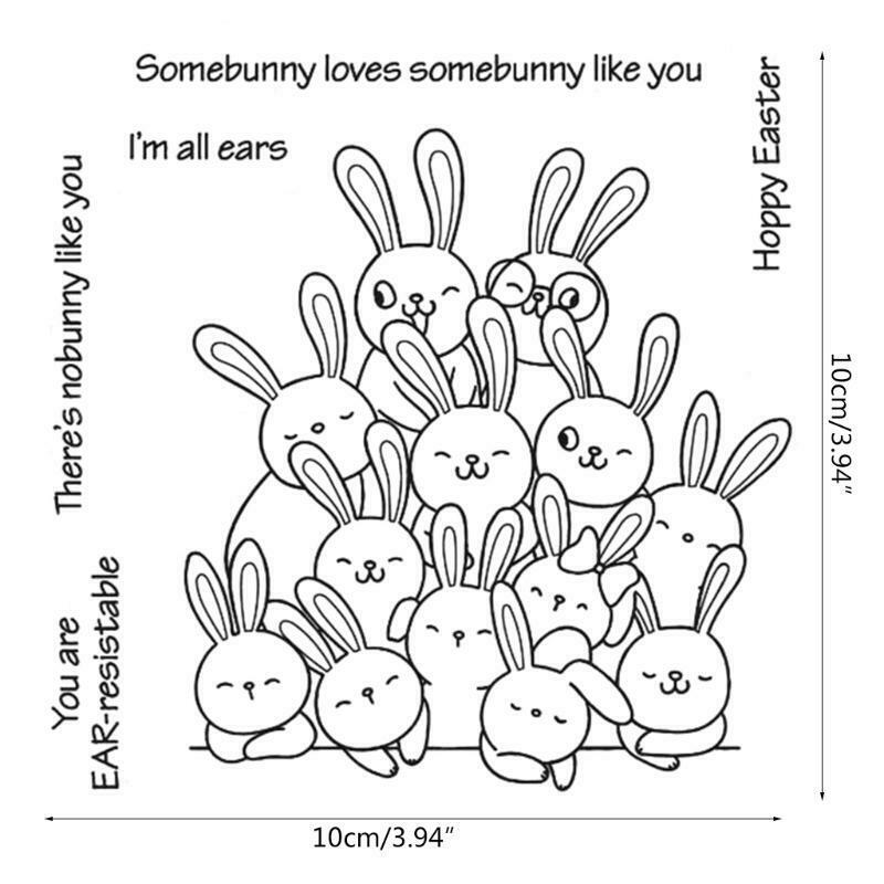 Easter Cute Rabbit Silicone Clear Seal Stamp DIY Scrapbooking Stamps Photo Decor