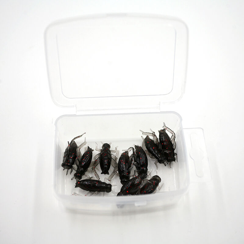 10pcs/Bag Cricket Fishing Lures Black Soft Insect Artificial Bait_DD