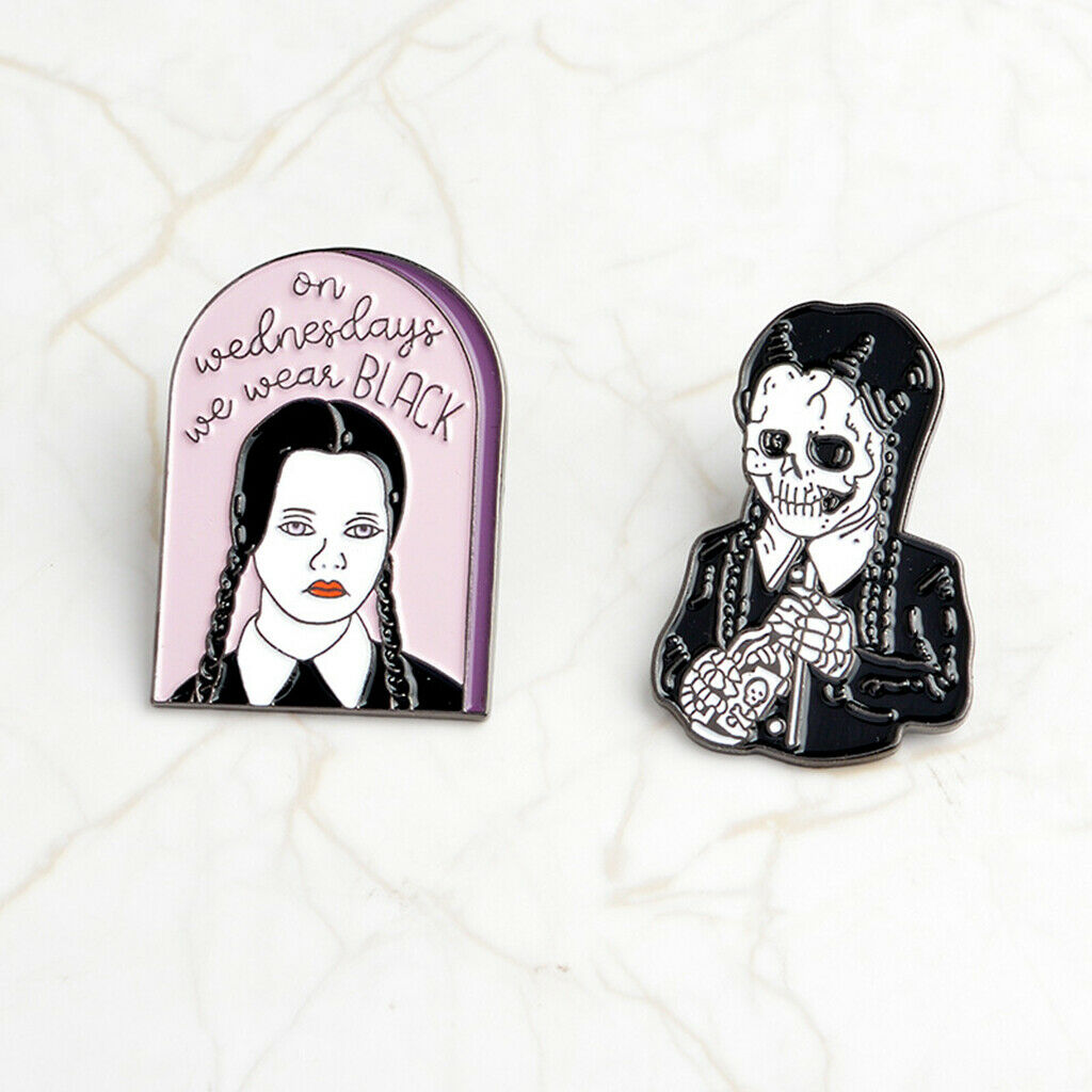 2pcs Women Girls Enamel Lapel Pins Set Badge Pin for Girls Jacket Backpacks