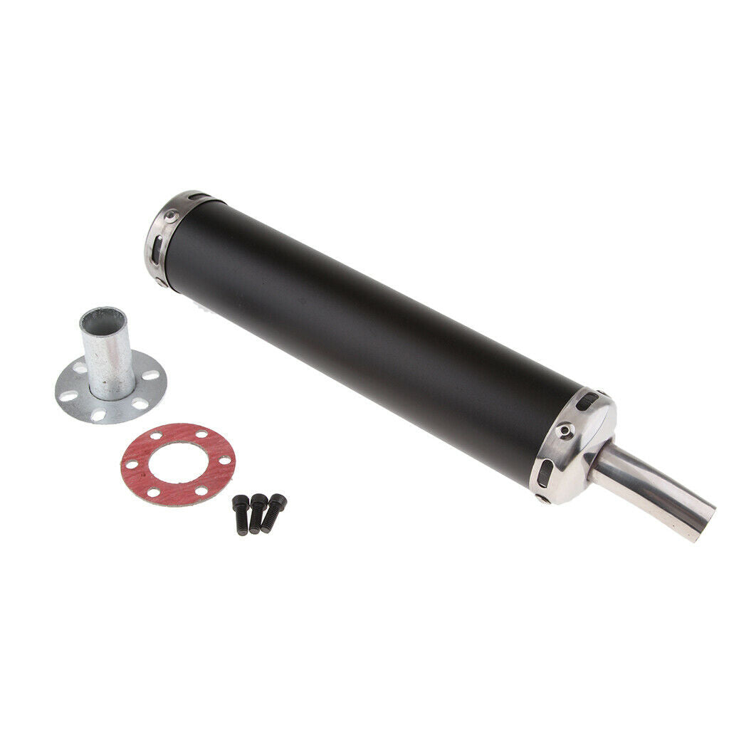 Black Motorbike Exhaust Muffler Silencer Pipe Universal for Motorcycle 20mm