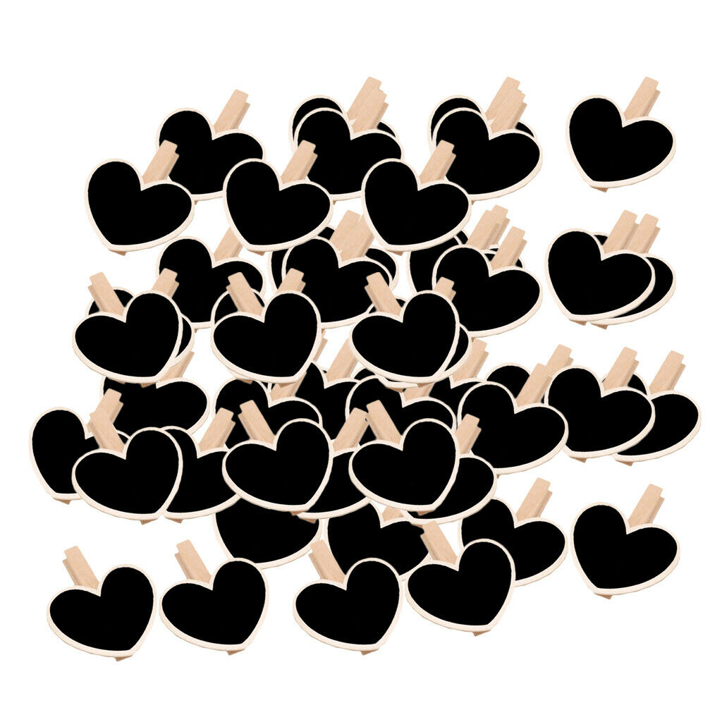 Chalkboard Clip Erasable Chalkboard Label Love Heart Style Blackboard with Clips