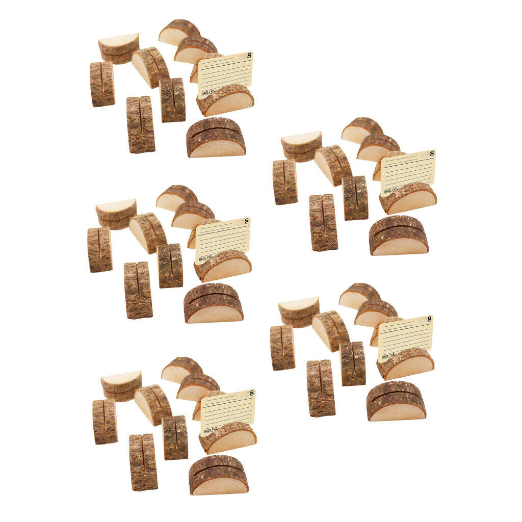 Rustic Wooden Name Place Card Holders Home Decor Wedding Favors Pack of 50