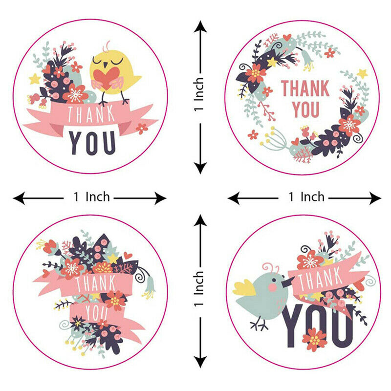 500Pcs Animal Thank You Stickers Seal Labels Pink Flower Cute Envelope St.l8