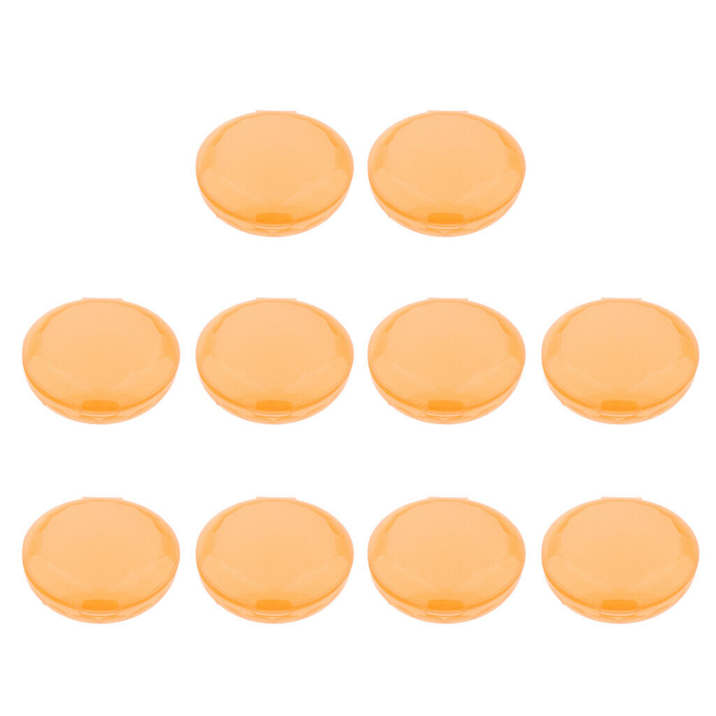 10 Pieces Plastic Mini Earplugs Storage Container Case Jewellery Box Orange