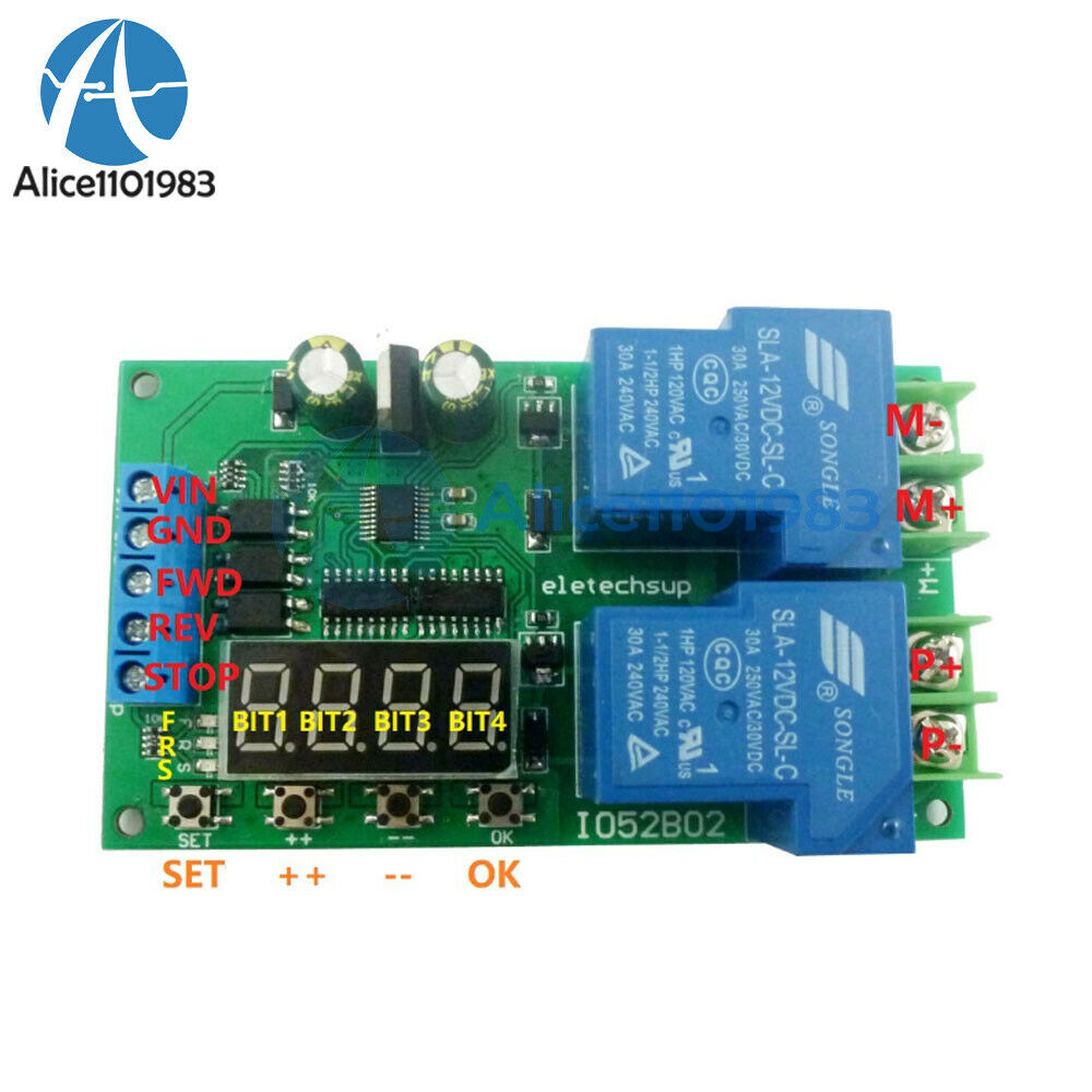 30A 12V Multifunction DC/AC Motor Forward & Reverse Start Stop Delay Module
