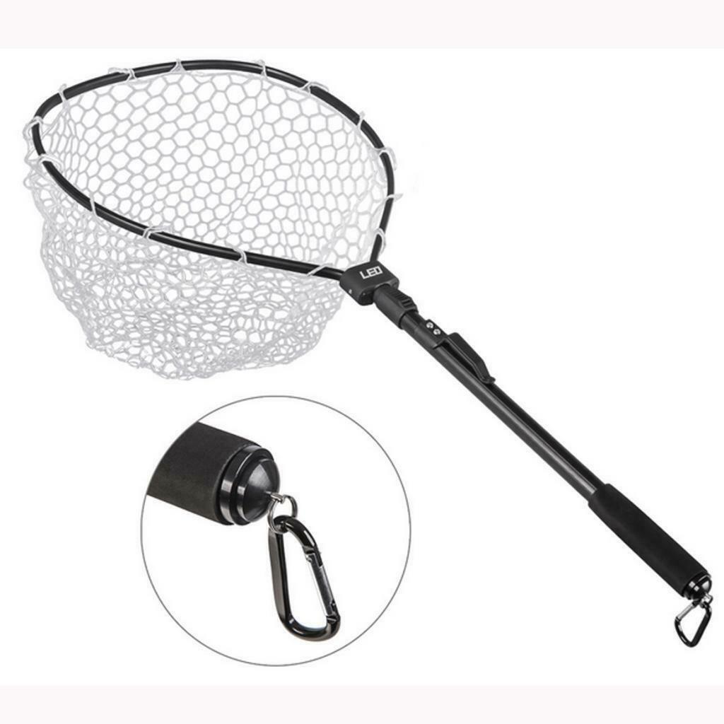 Premium Fishing Landing Net Telescopic Catch and Release Net &Foldable Pole