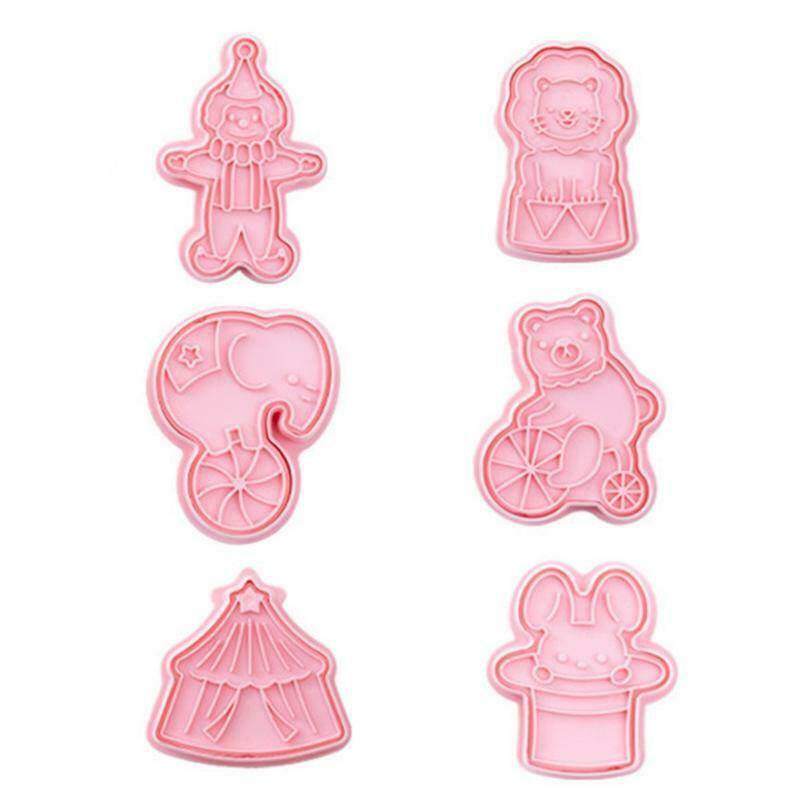 6Pcs Circus Animal Cookie Cutters Fondant Cutters Plunger Cookie Stamps, Rabbit