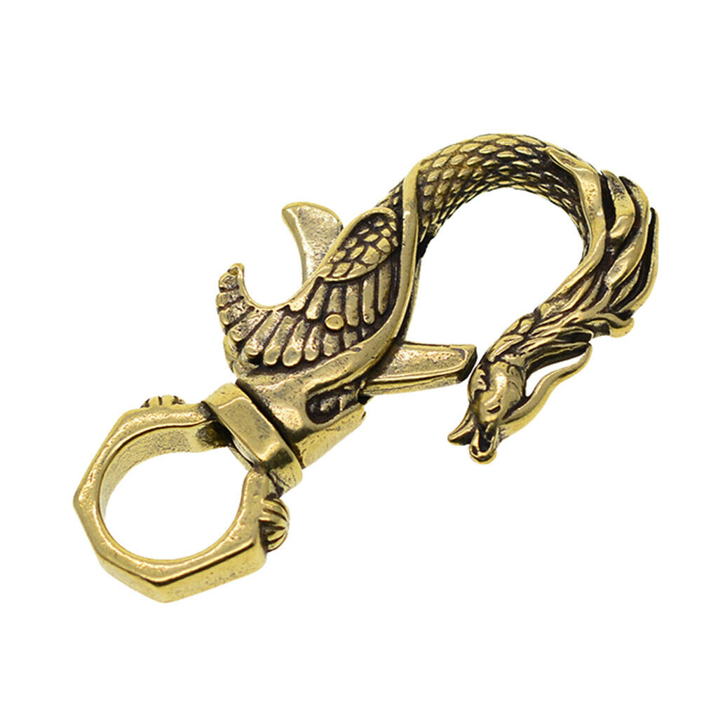 Lobster Clasp Keychain Phoenix in Brass Phoenix Cadeux Personalized