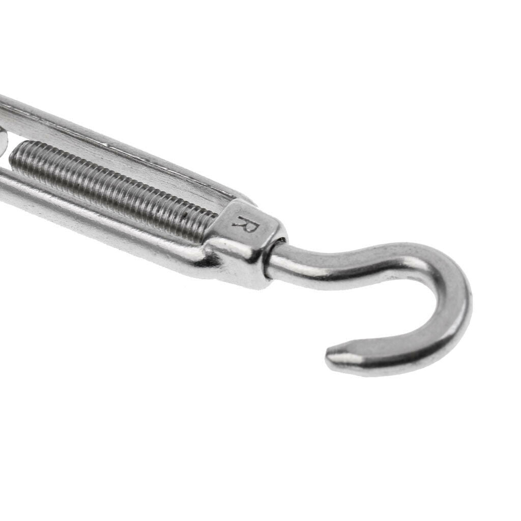 5pack Stainless Steel Hook Eye Turnbuckle Open Body Wire Rope Tension M4