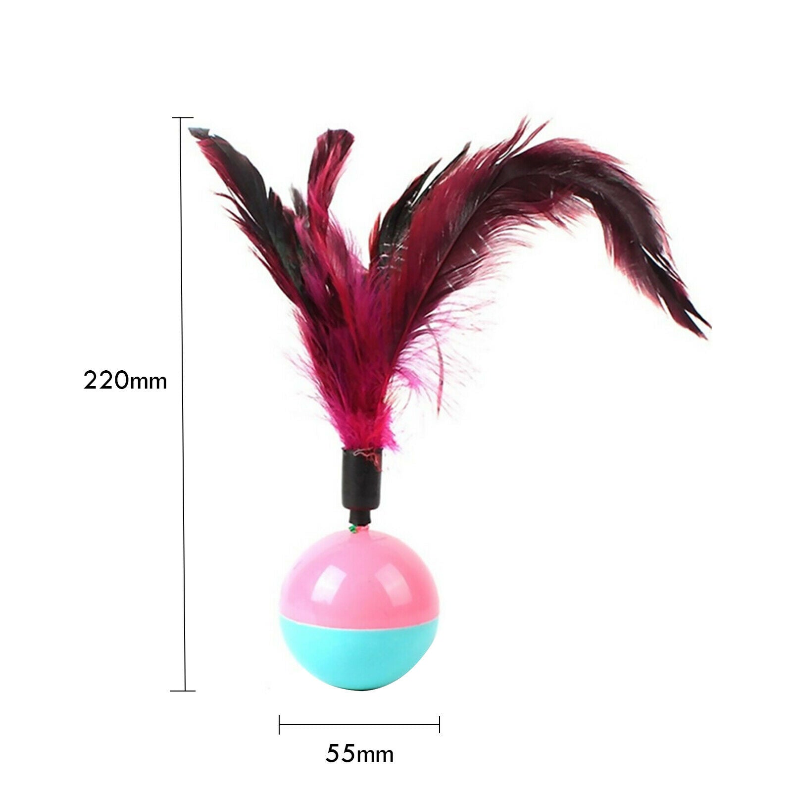 Cat Interactive Toys, Feather Tumbler Ball, Teasing Funny Toys for Indoor @