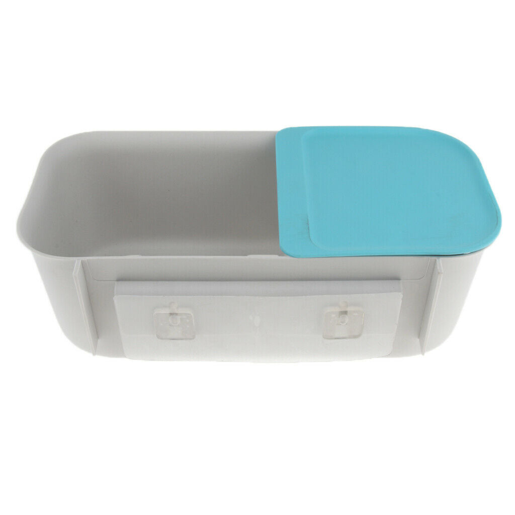Wall Mounted Free Punching Bathroom Storage Rack Suction Cup Shelf Blue
