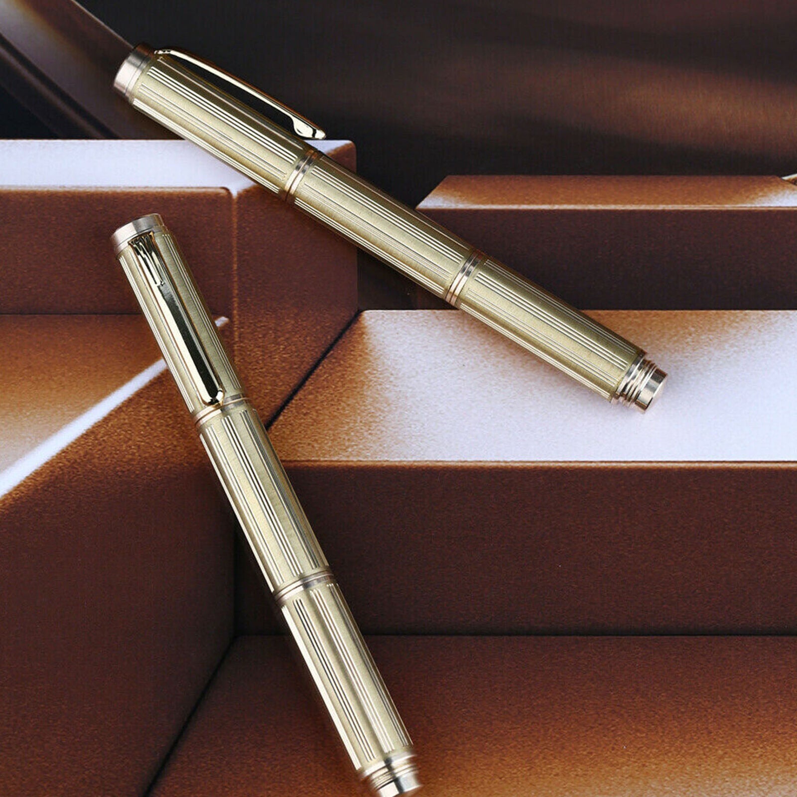 Mojiang Mini Metal Brass Fountain Pen Travel Pocket Size F Iridium Nib Ink Pen