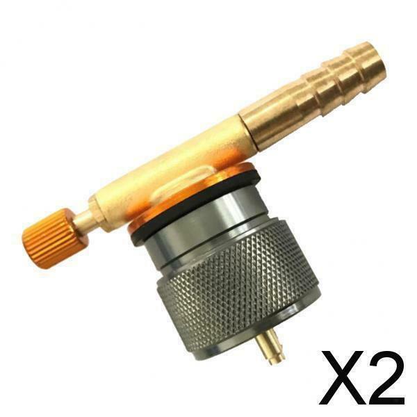 2X Outdoor Camping Stove Gas Propane Flat Tank Valve Connector Adapter Tool Set