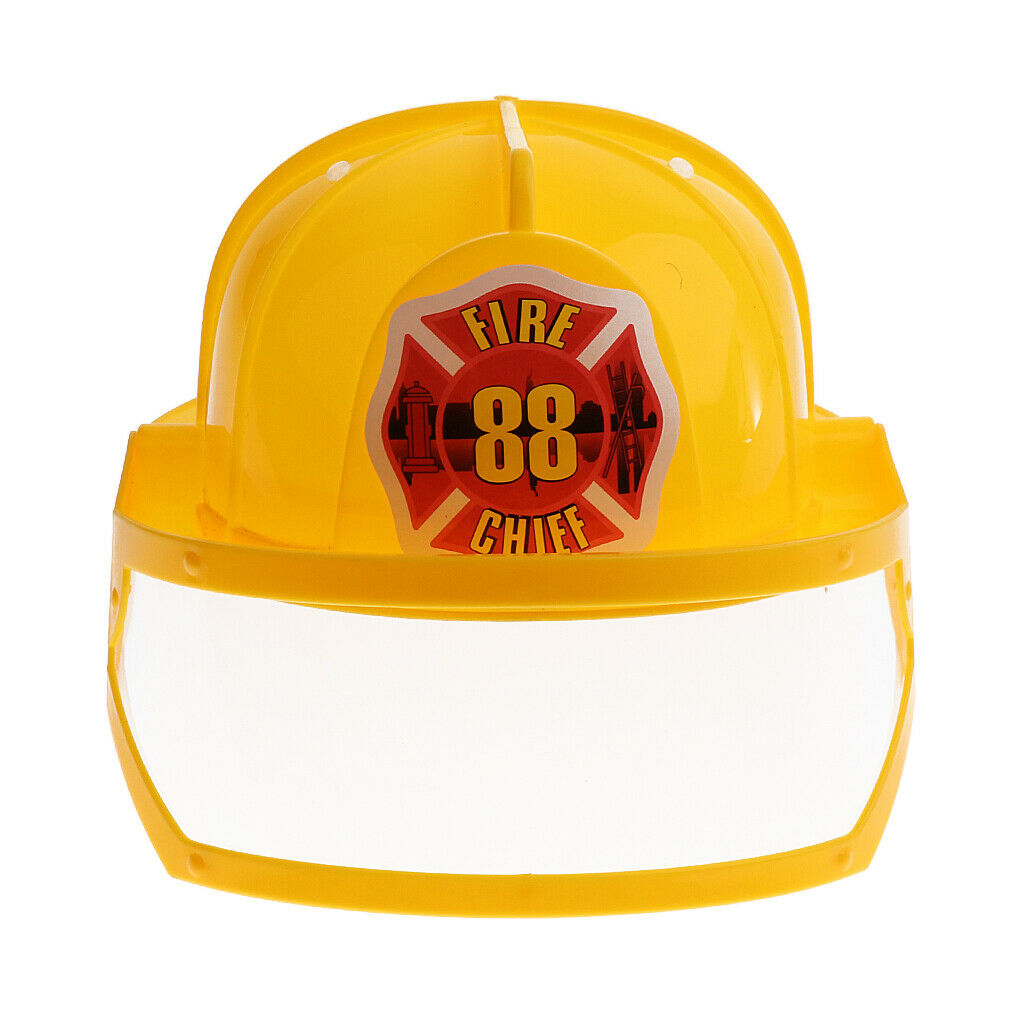 Fireman Safety Helmet Firefighter Hat Yellow Children Early Teaching Aids