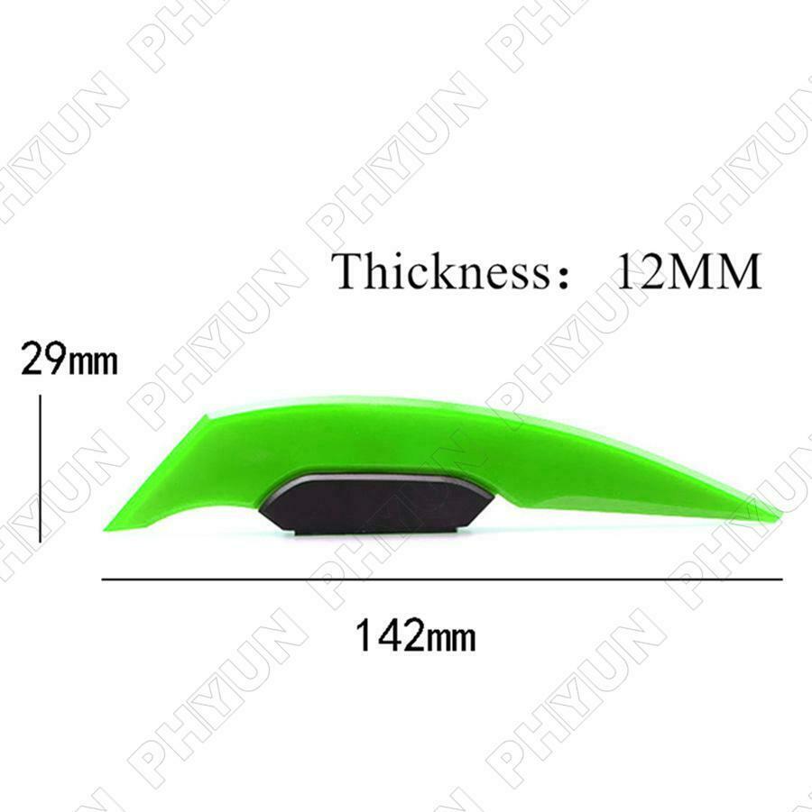3Pair Motorcycle Side Green Winglets Wind Fin Decorative Trim Body Deflector Kit