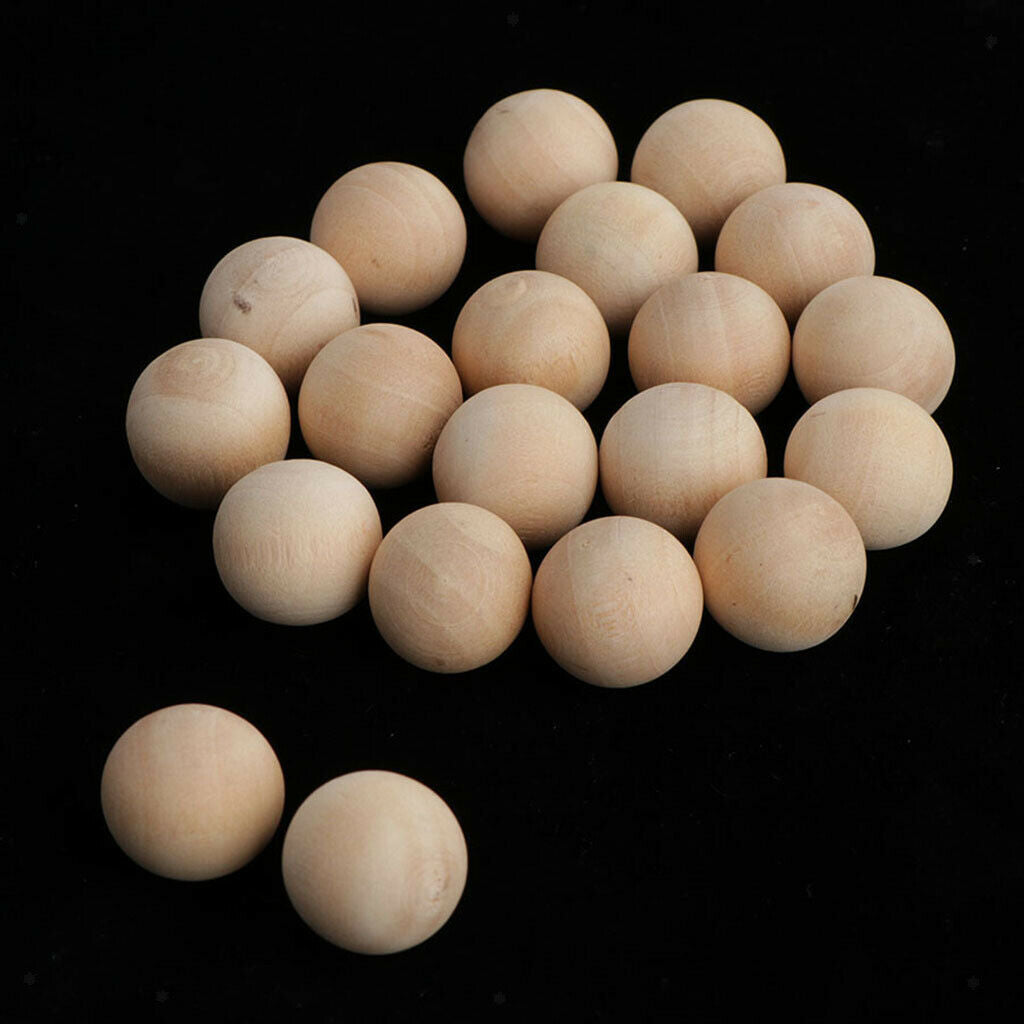 MagiDeal 50 Pieces of Solid Wood Balls Without Holes for Making Balls