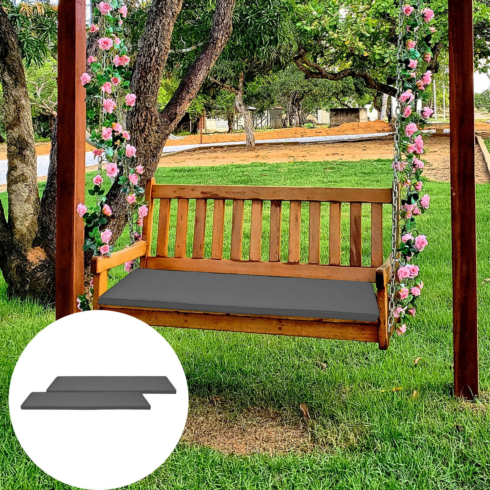 Waterproof Garden Bench Patio Furniture Pad Seat Cushion Swing Loveseat