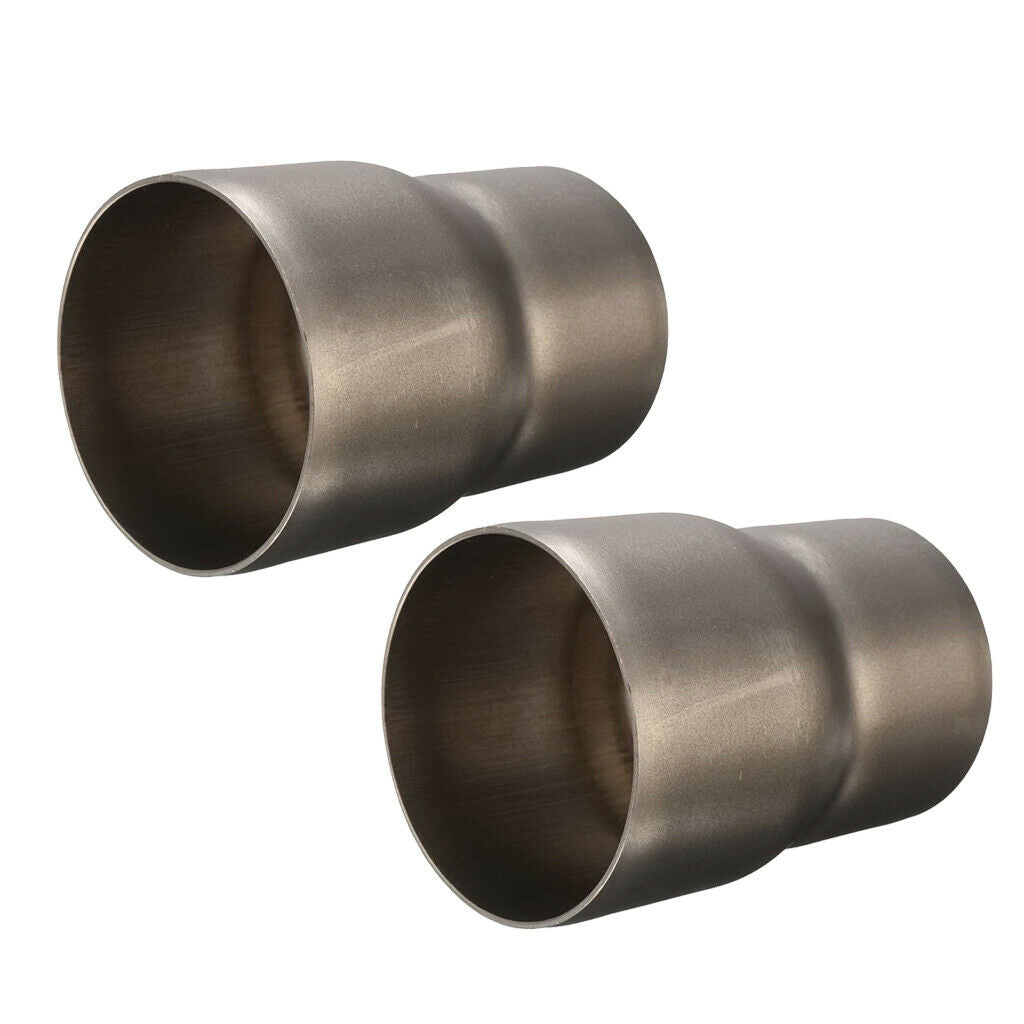 2Pcs 60mm to 51mm Motorcycle Exhaust Adapter Reducer Connector Pipe Tube