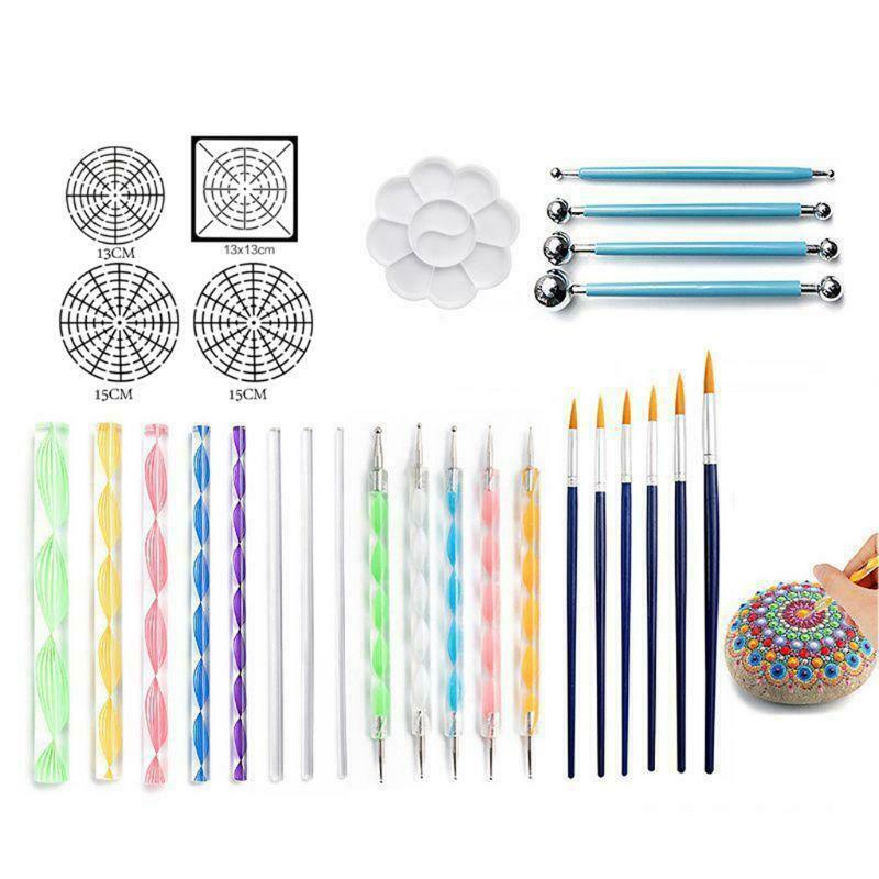28pcs Mandala Dotting Tools Kit for Painting Rock Stone Pen Art Paint Stencil