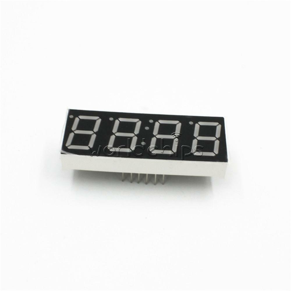 2PCS 4 Bit Common Anode Digital Tube 0.56 with Clock (Red Color LED)