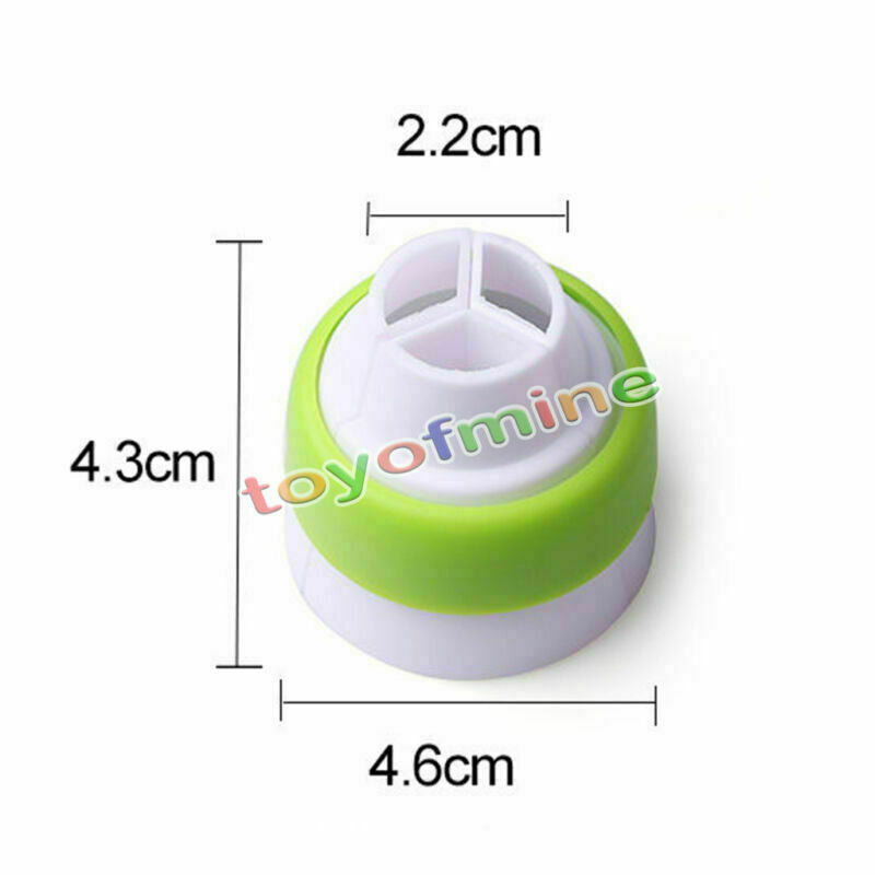 3-Color Icing Piping Bag Nozzle Tips Adapter Coupler Cake Decor Tool