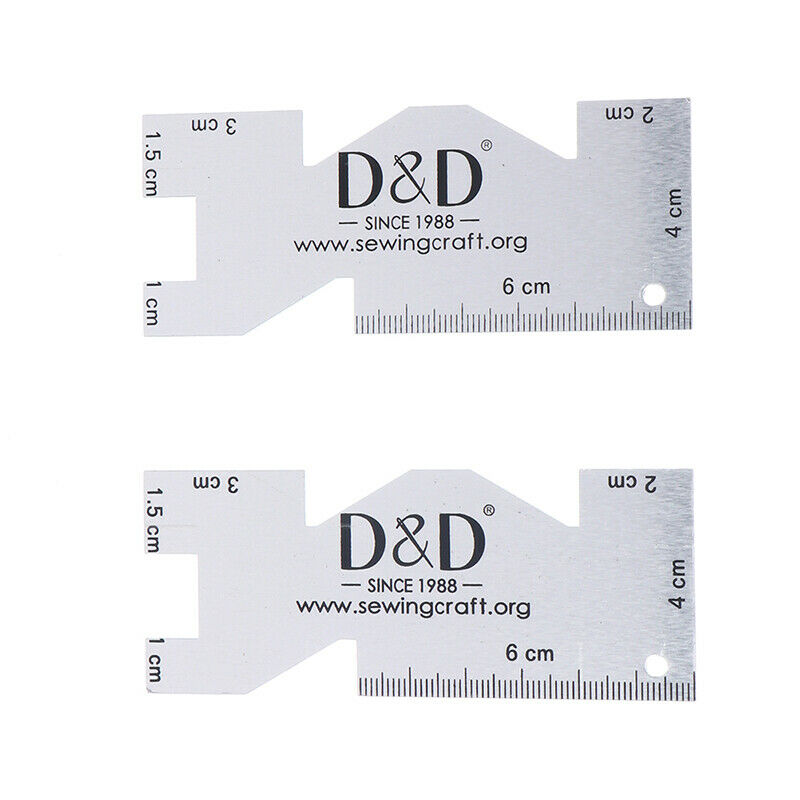 1Pc Metal Hem Measurement Hand Gauge Sewing Ruler With Graduations For Pa.l8