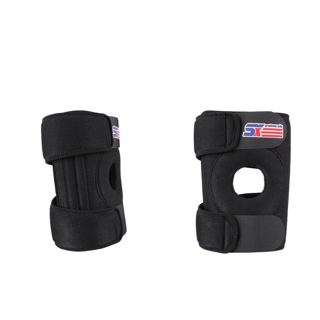 2 Pieces Neoprene Support Adjustable Sport Knee Brace Pads with 4 Springs