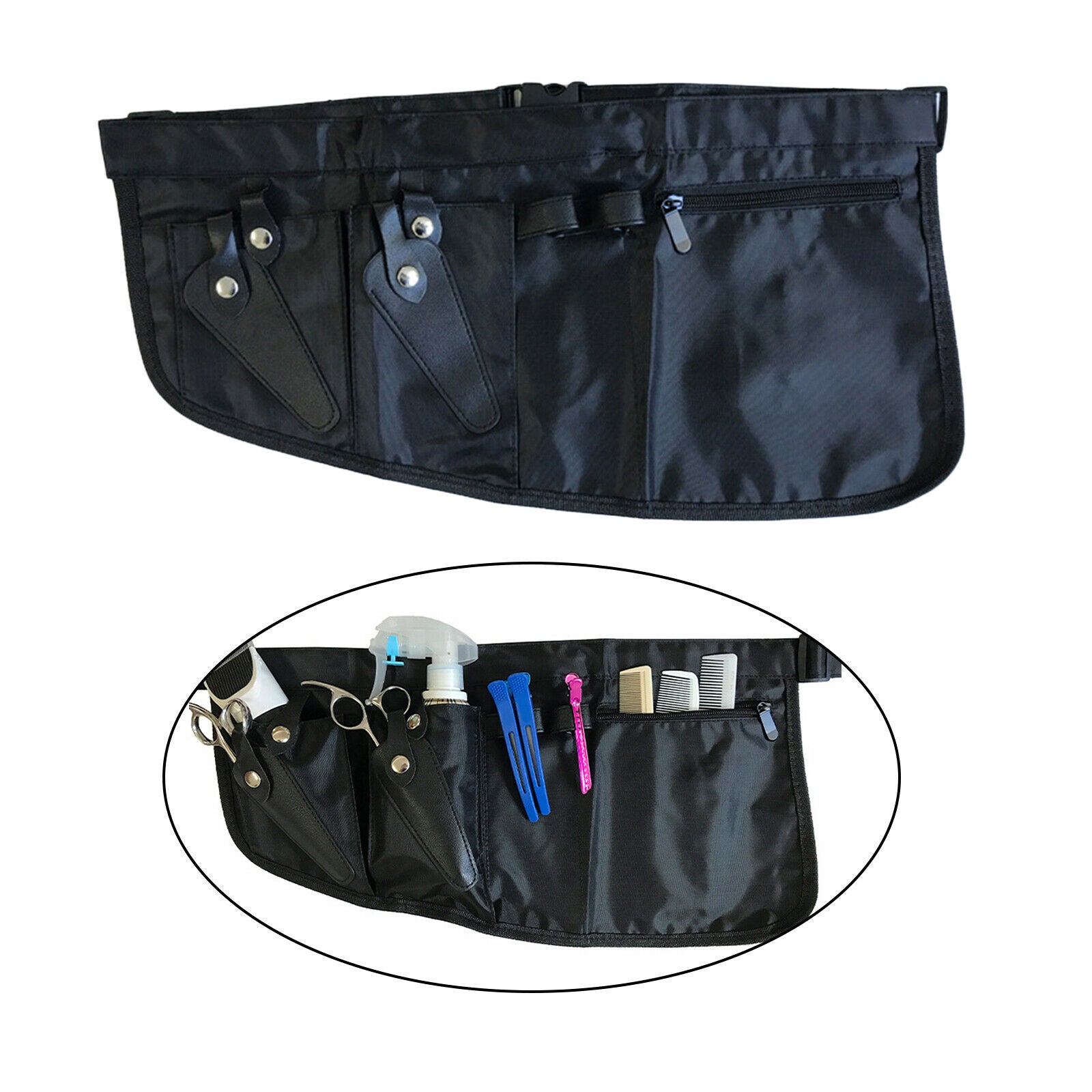 Hair Stylist Barber Accessories Tool Belt Black Adjustable Salon Pouch Black