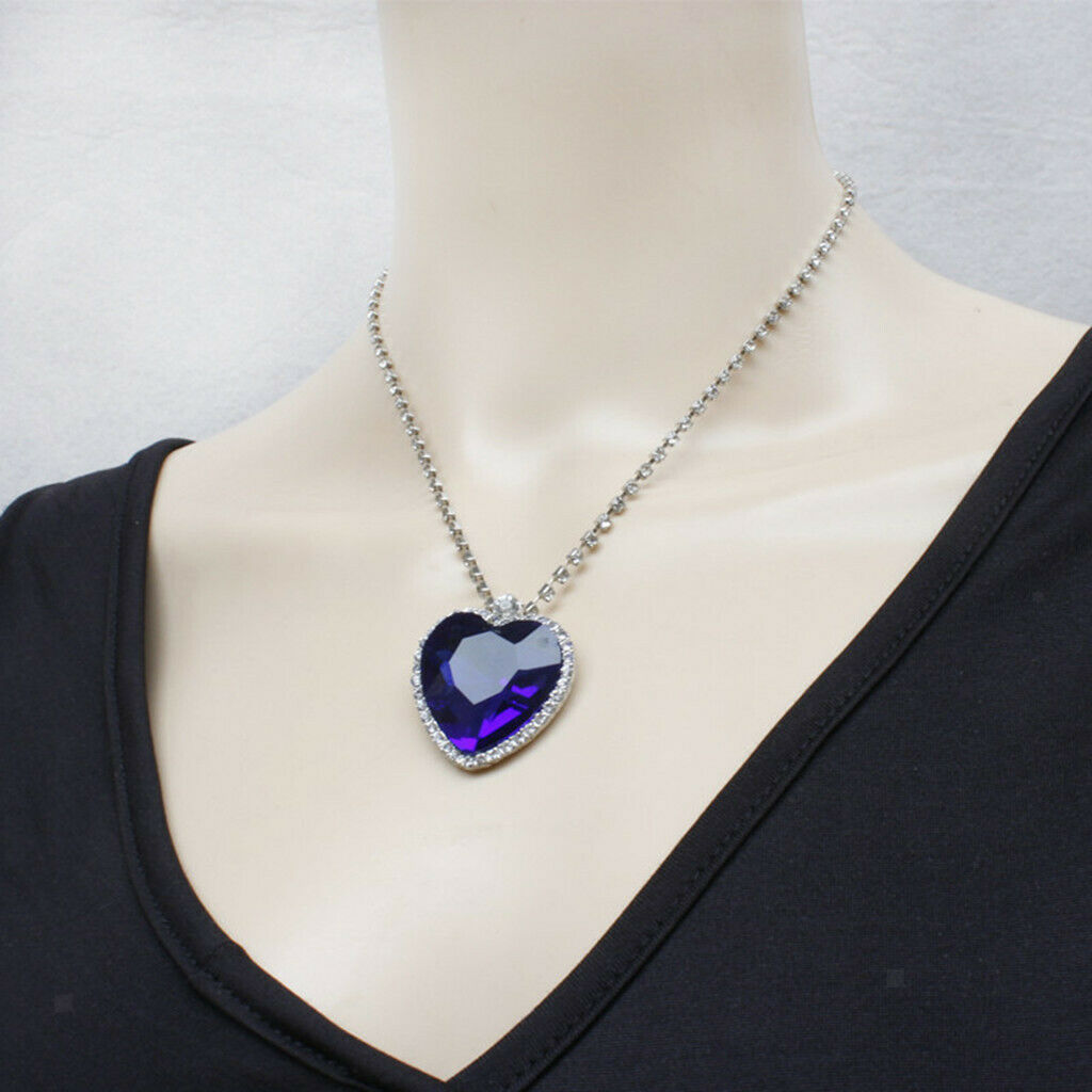 Crystal Pendant Necklace Titanic Heart of The  Necklace Women Girls