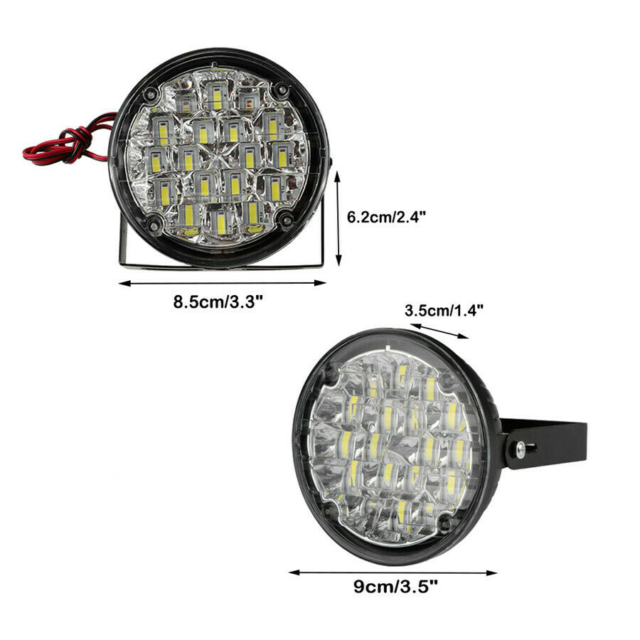 2Pcs 18w 6500K Car Daytime Running Light Fog Lights DRL LED Waterproof