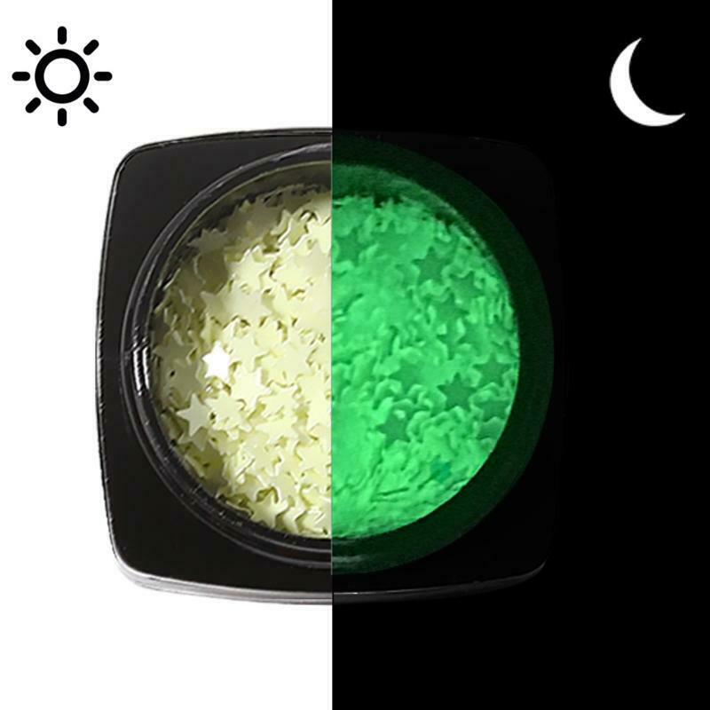 Luminous Sequins Nail Stickers Set Mixed Love butterfly five-pointed star Nail