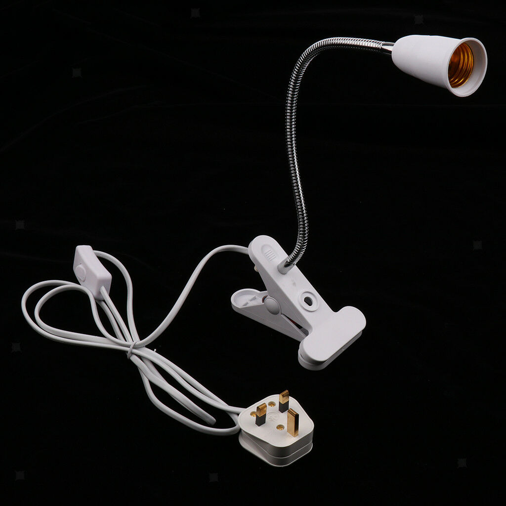 2x Flexible Wire Neck with On/Off Switch E27 Light Lamp Bulb Holder UK Plug