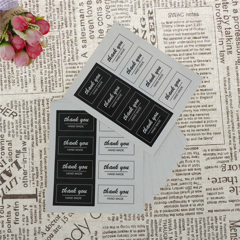 80pcs/set Thank You Kraft paper Stickers Wrapping Gift Bags Sealing Stick.l8
