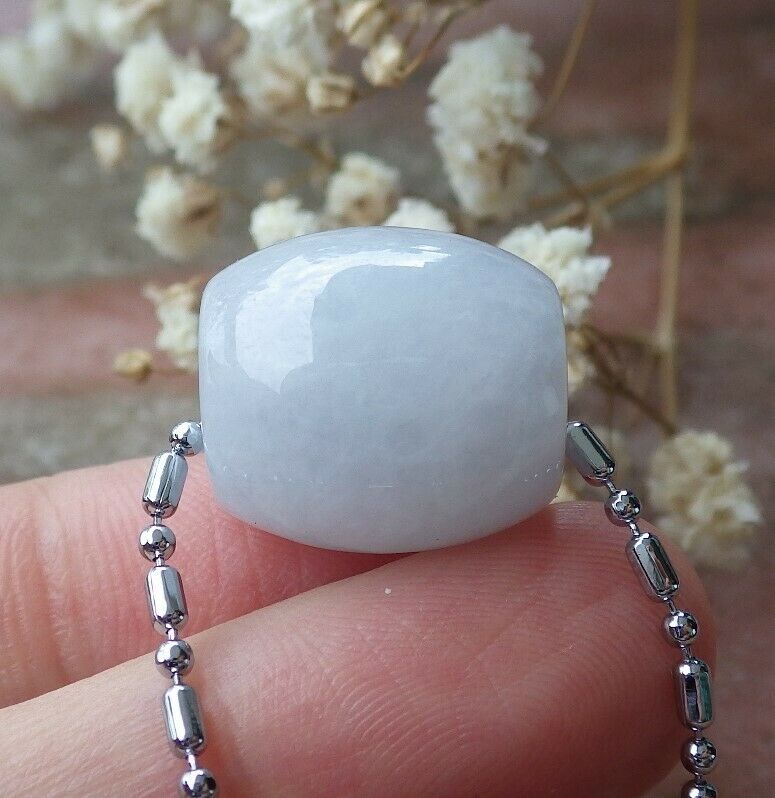 Light Lavender 100% Natural A Jade jadeite pendant Circle Donut Necklace