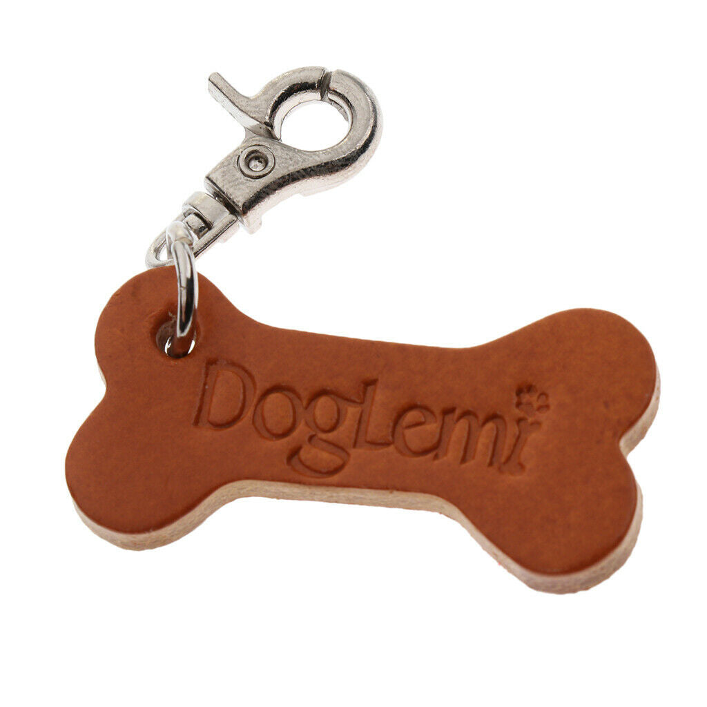 Premium Bone Shaped Pet Aluminum ID Tags Keychain - Dogs Cats Necklace Collar