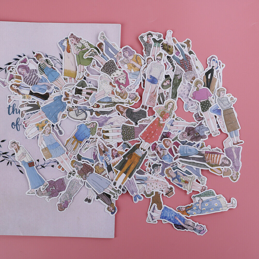 100Pcs/pack lovely girls stickers scrapbook DIY diary albums notebook de_DD
