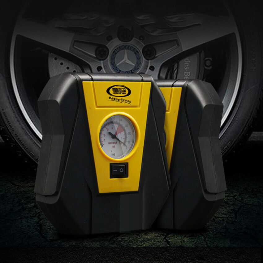 Tire Inflator DC 12 Volt Car Portable Air Compressor Pump 100 PSI Pressure Gauge