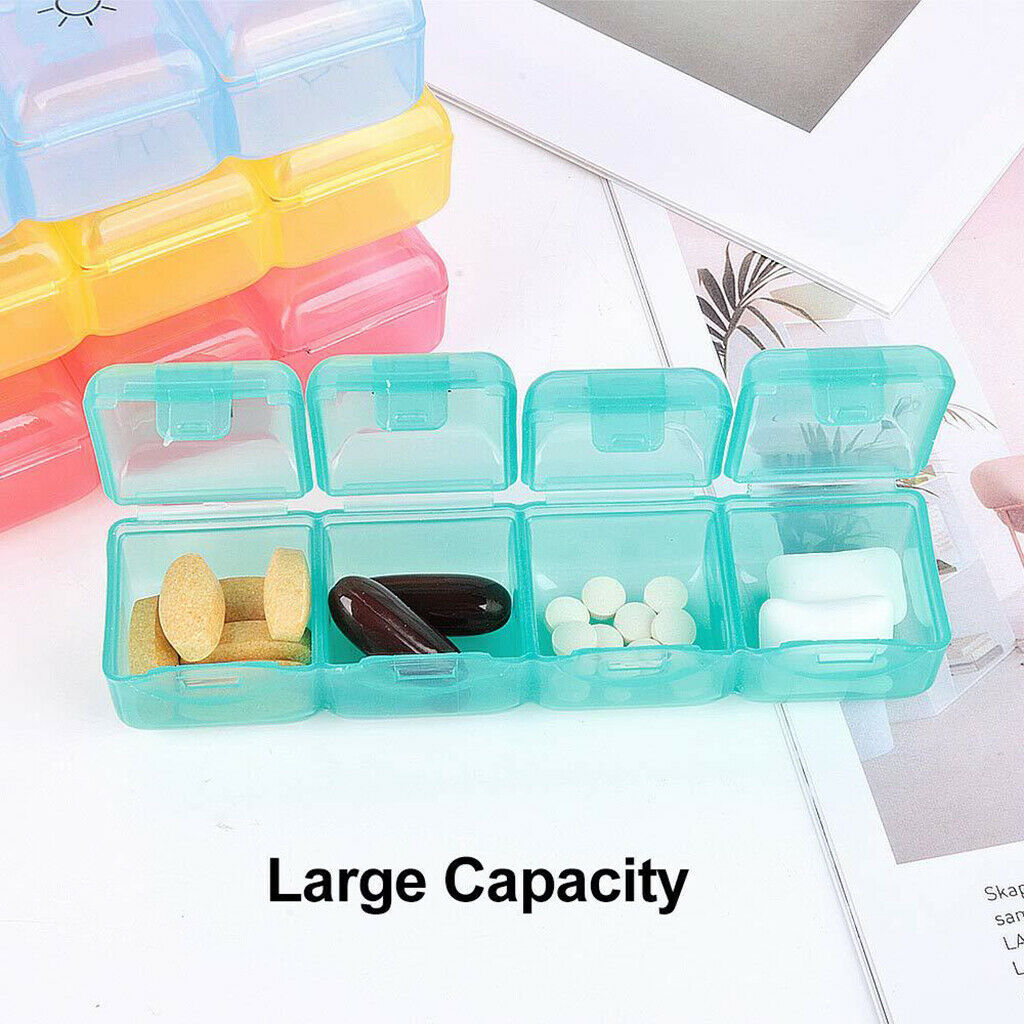 Portable Pill Organizer 4 Times a Day Travel Box Case Storage Container
