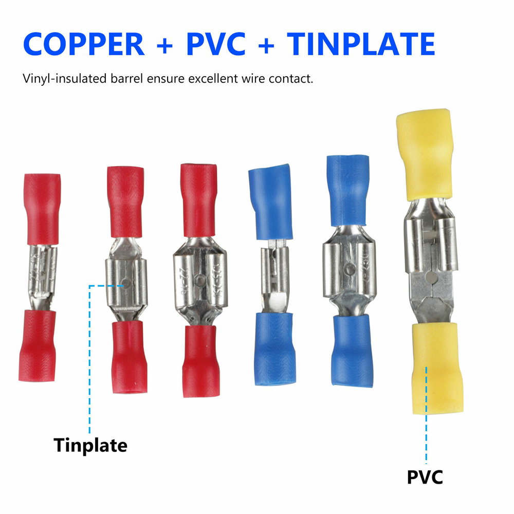 280PCS Assorted Crimp Spade Terminal Insulated Electrical Wire Connector Kit Set