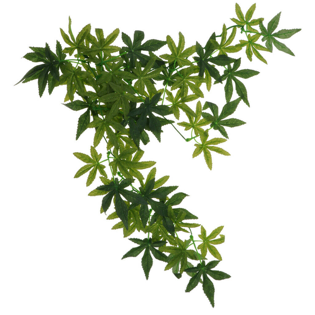 4 PCS Reptile Jungle Vines Bendable Terrarium Decor Vines Plant Leaves Pet