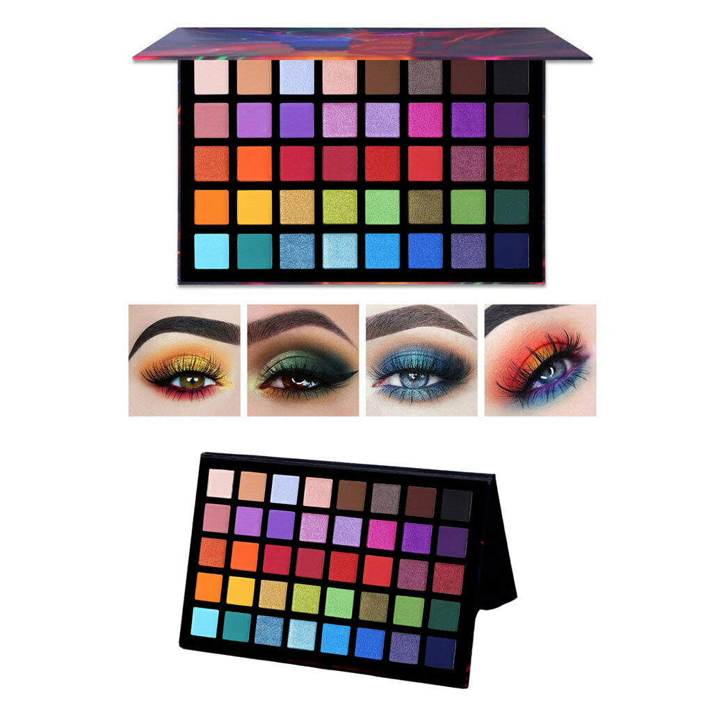 40 Colors Eyeshadow Palette Highly Pigmented Foldable Case Vibrant Colors