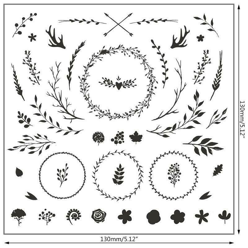 Garland Leaves Flower DIY Silicone Clear Stamp Seal Scrapbook Embossing Album
