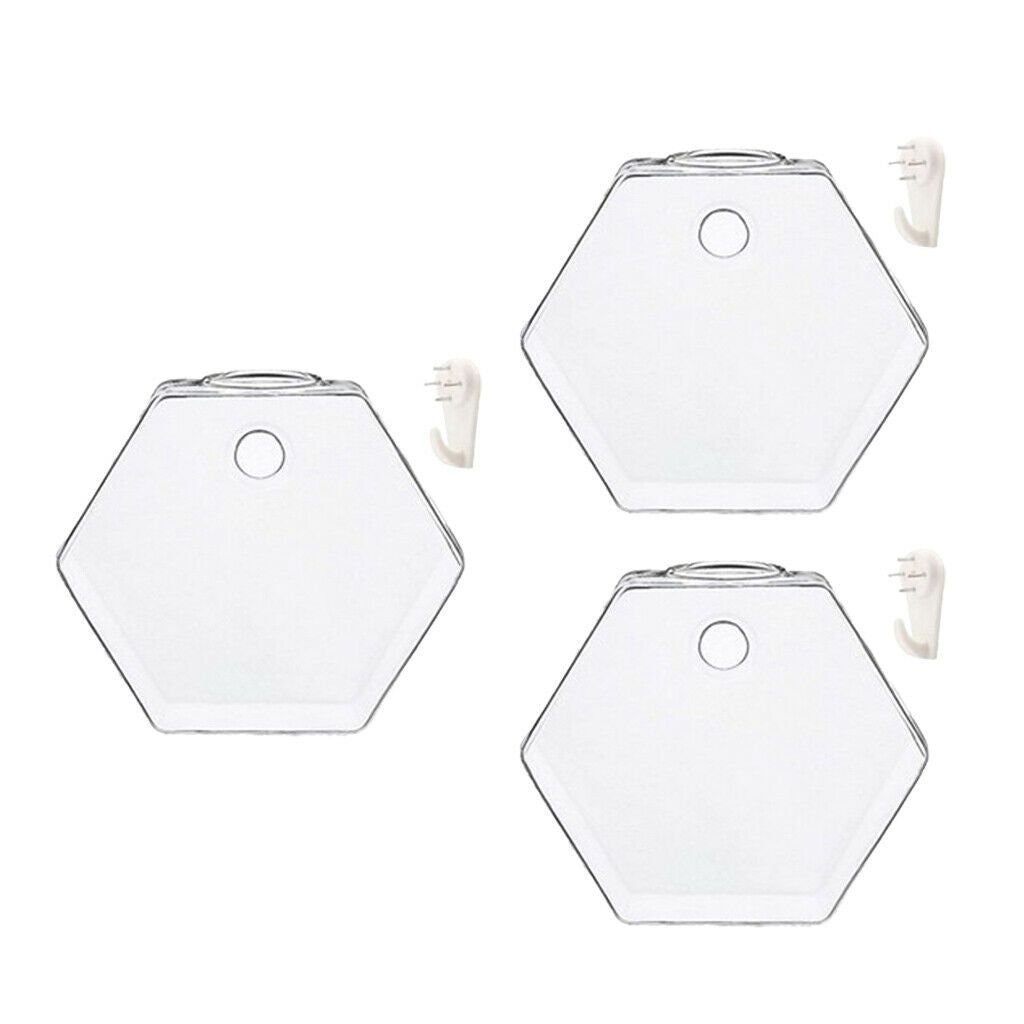 3pcs Clear Hexagon Hanging Planters Hydroponic Pot Terrariums Container
