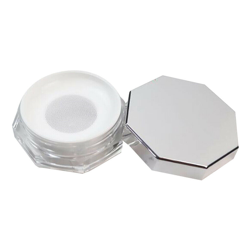 Mini Portable Makeup Face Powder Case Octangle Cosmetic Blush Eyeshadow Box Jar