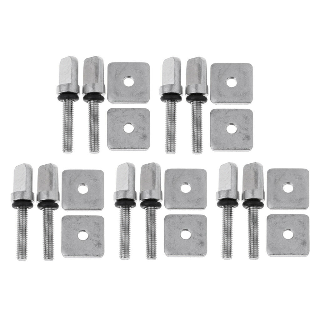 10 Set Premium Fin Bolt Longboard Thumb Screw & Plate M4x19mm Hardware