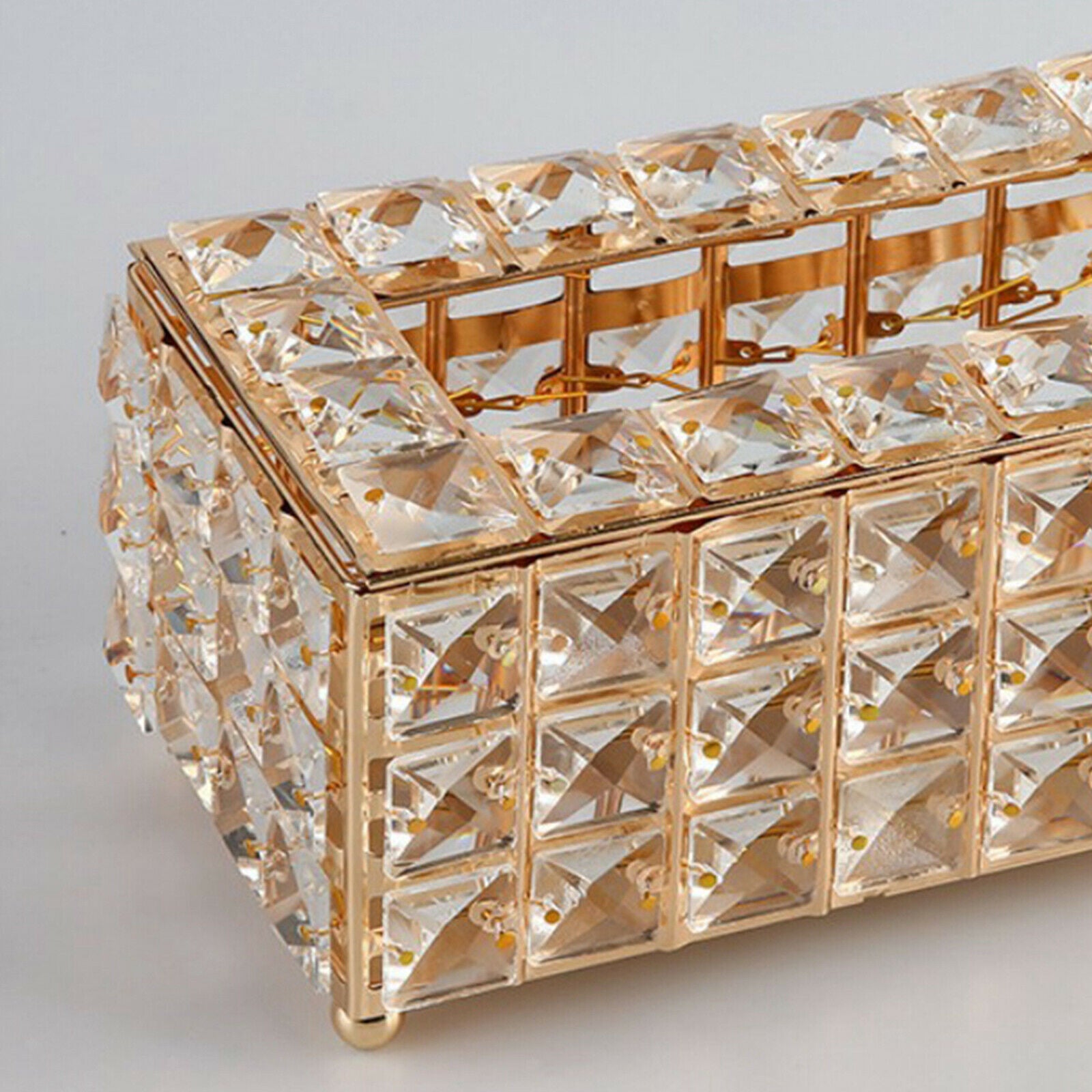 2X Luxury Crystal Tissue Box Covers Napkin Paper Holder Organizer Golden
