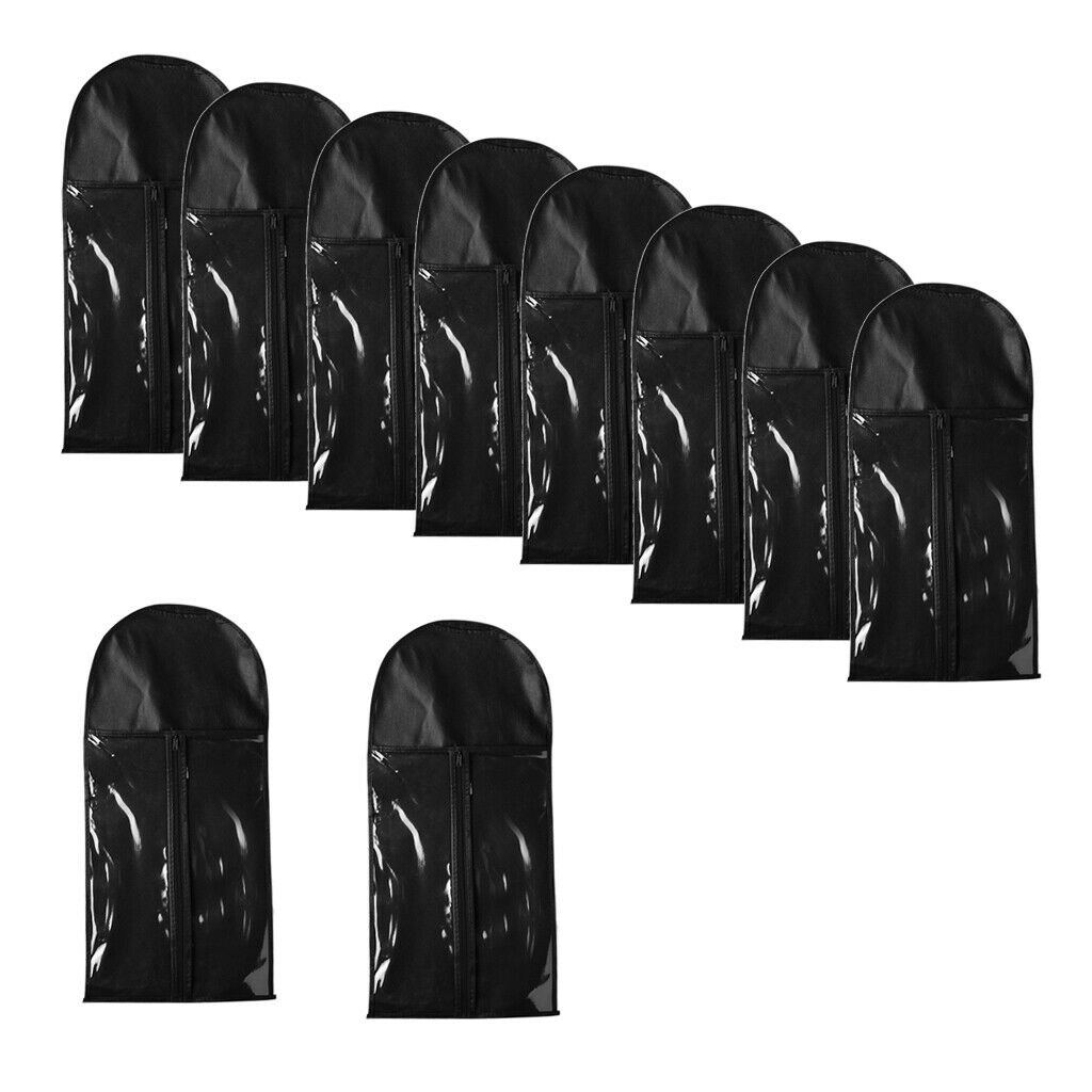 10Pcs Portable Plastic Wigs Toupee Case Carrying Bag Pouch Zipper Closure