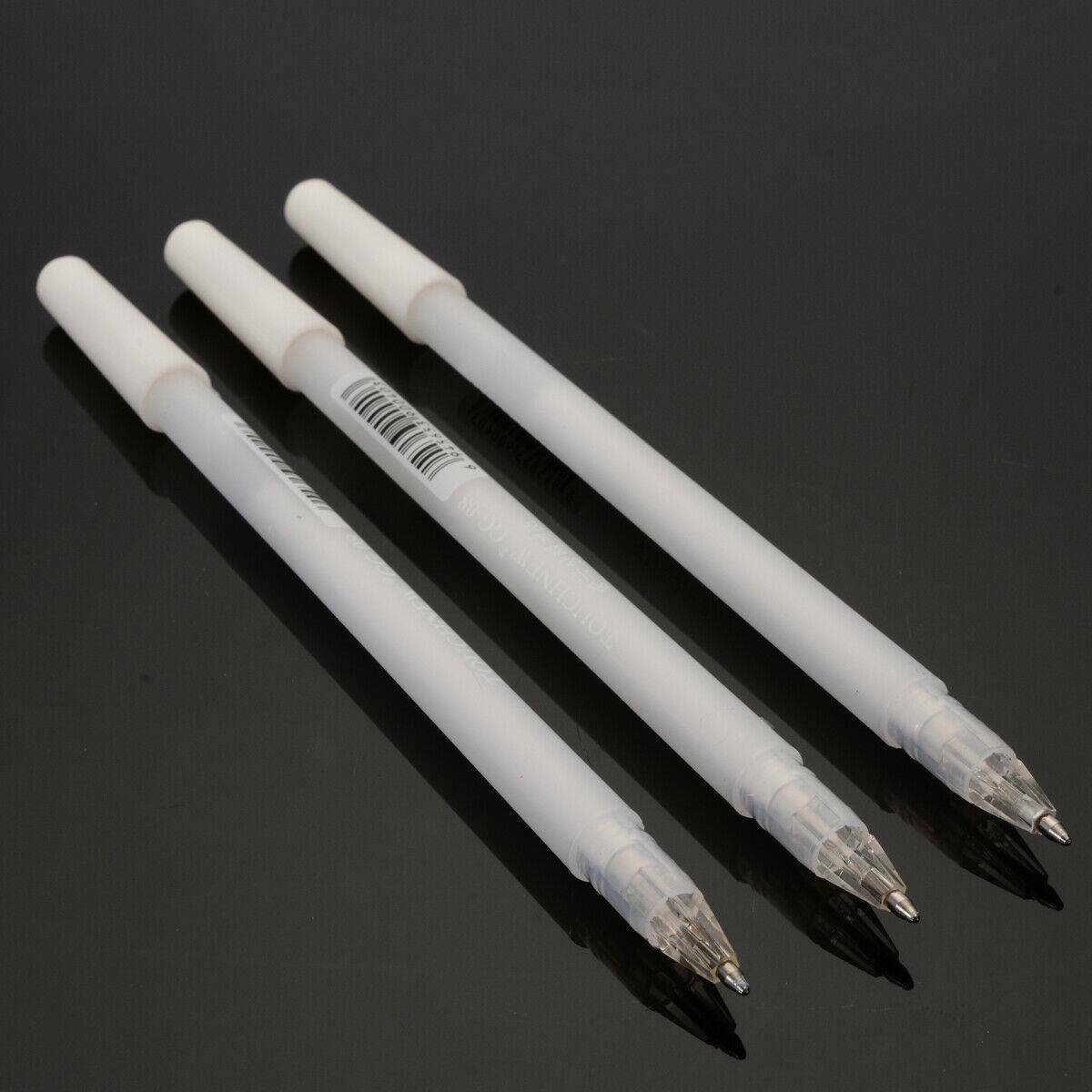 3Pcs White Gel Ink Marker Pen Drawing Sketching Painting Art Fine Tips Pens DIY^
